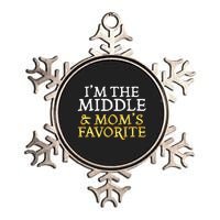 Im The Middle And Moms Favorite Funny Sibling Metallic Star Ornament