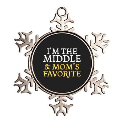 Im The Middle And Moms Favorite Funny Sibling Metallic Star Ornament