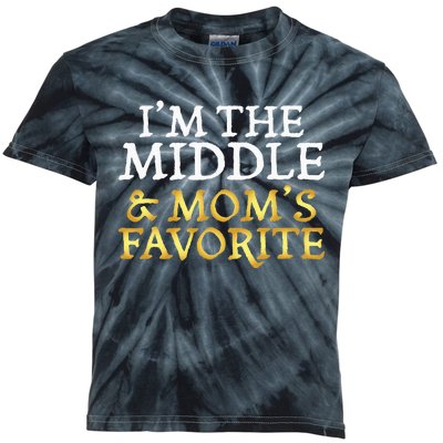 Im The Middle And Moms Favorite Funny Sibling Kids Tie-Dye T-Shirt