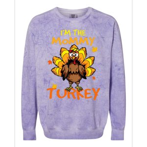 I'm The Mommy Turkey Family Happy Thanksgiving Thankful Colorblast Crewneck Sweatshirt