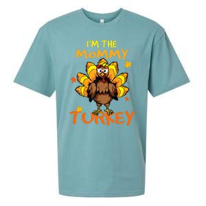 I'm The Mommy Turkey Family Happy Thanksgiving Thankful Sueded Cloud Jersey T-Shirt