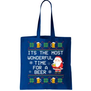 ItS The Most Wonderful Time For A Beer Santa Christmas Gift Tote Bag