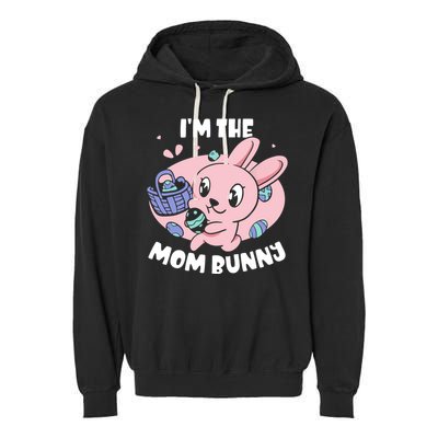 I'm The Mom Bunny Sayings Happy Egg Easter Mother Mommy Mama Garment-Dyed Fleece Hoodie