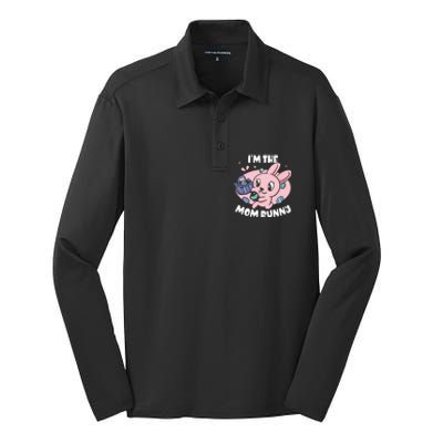 I'm The Mom Bunny Sayings Happy Egg Easter Mother Mommy Mama Silk Touch Performance Long Sleeve Polo