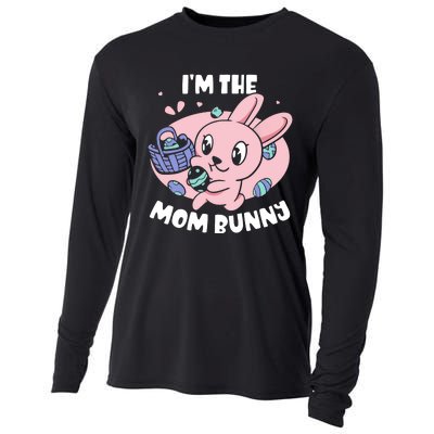 I'm The Mom Bunny Sayings Happy Egg Easter Mother Mommy Mama Cooling Performance Long Sleeve Crew