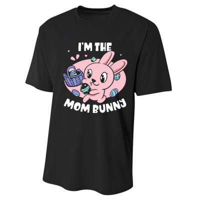 I'm The Mom Bunny Sayings Happy Egg Easter Mother Mommy Mama Performance Sprint T-Shirt