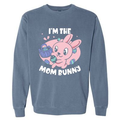 I'm The Mom Bunny Sayings Happy Egg Easter Mother Mommy Mama Garment-Dyed Sweatshirt