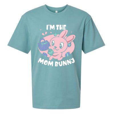 I'm The Mom Bunny Sayings Happy Egg Easter Mother Mommy Mama Sueded Cloud Jersey T-Shirt