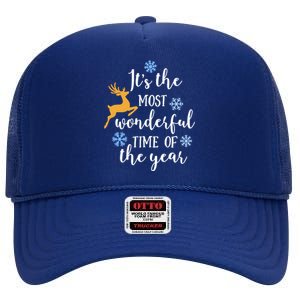 ItS The Most Wonderful Time Of The Year Xmas Cute Gift High Crown Mesh Back Trucker Hat