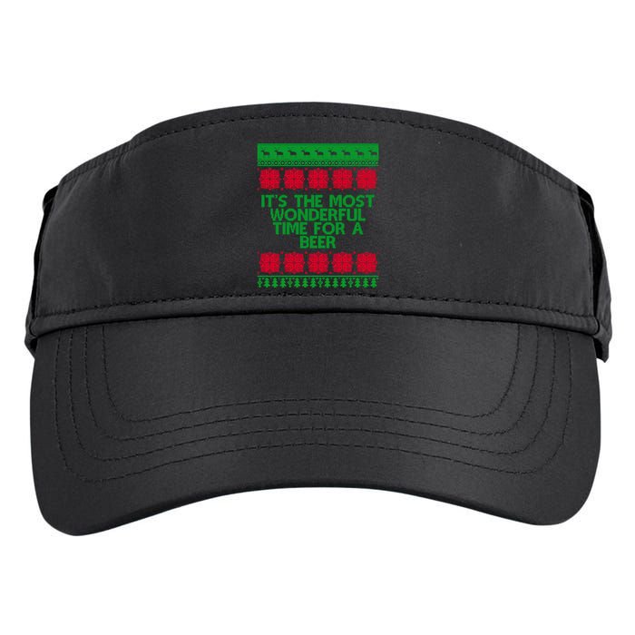 Its The Most Wonderful Time For A Beer Christmas Adult Drive Performance Visor
