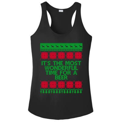 Its The Most Wonderful Time For A Beer Christmas Ladies PosiCharge Competitor Racerback Tank