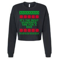 Its The Most Wonderful Time For A Beer Christmas Cropped Pullover Crew
