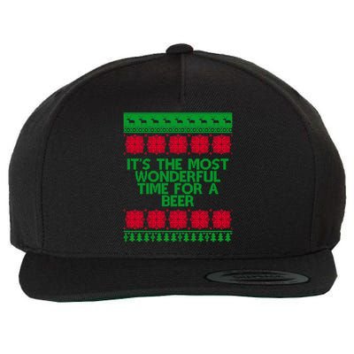 Its The Most Wonderful Time For A Beer Christmas Wool Snapback Cap