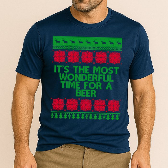 Its The Most Wonderful Time For A Beer Christmas Performance Shirt