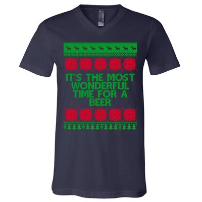 Its The Most Wonderful Time For A Beer Christmas V-Neck T-Shirt