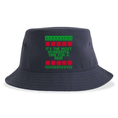 Its The Most Wonderful Time For A Beer Christmas Sustainable Bucket Hat