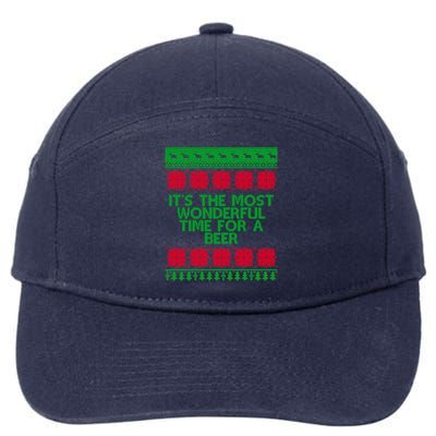 Its The Most Wonderful Time For A Beer Christmas 7-Panel Snapback Hat