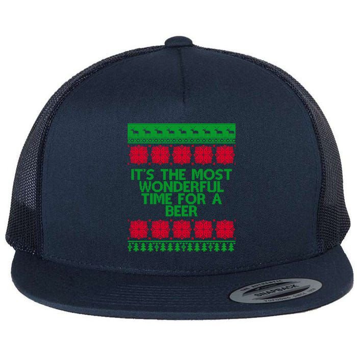 Its The Most Wonderful Time For A Beer Christmas Flatbill Hat
