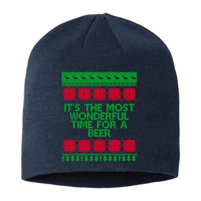Its The Most Wonderful Time For A Beer Christmas Sustainable Beanie