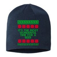 Its The Most Wonderful Time For A Beer Christmas Sustainable Beanie