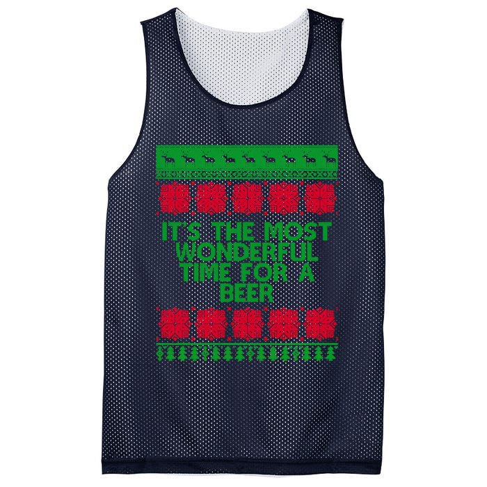Its The Most Wonderful Time For A Beer Christmas Mesh Reversible Basketball Jersey Tank