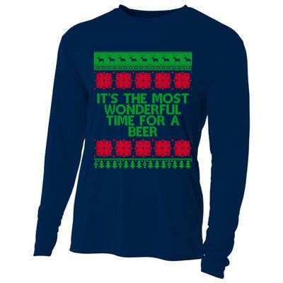 Its The Most Wonderful Time For A Beer Christmas Cooling Performance Long Sleeve Crew