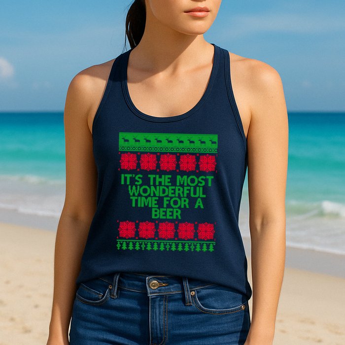 Its The Most Wonderful Time For A Beer Christmas Womens Tank Top
