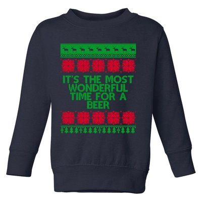 Its The Most Wonderful Time For A Beer Christmas Toddler Sweatshirt