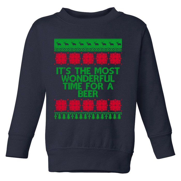 Its The Most Wonderful Time For A Beer Christmas Toddler Sweatshirt