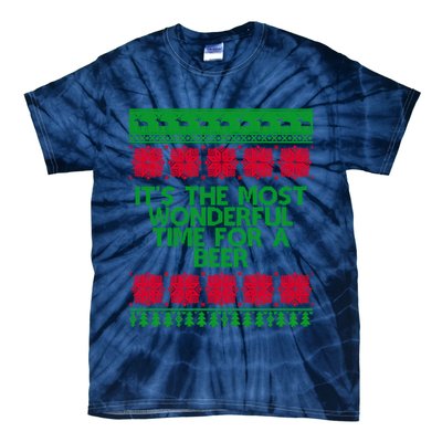 Its The Most Wonderful Time For A Beer Christmas Tie-Dye T-Shirt