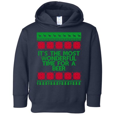 Its The Most Wonderful Time For A Beer Christmas Toddler Hoodie