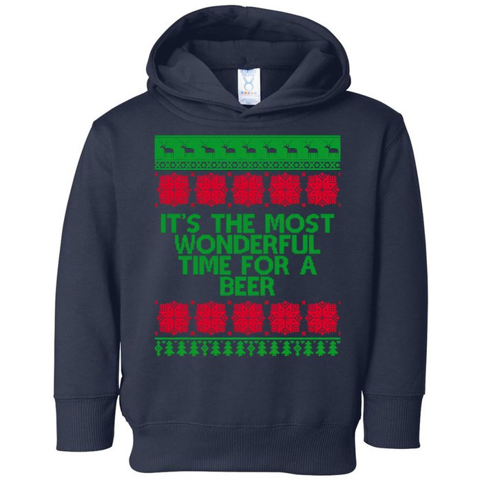 Its The Most Wonderful Time For A Beer Christmas Toddler Hoodie