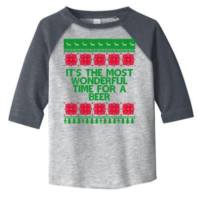 Its The Most Wonderful Time For A Beer Christmas Toddler Fine Jersey T-Shirt