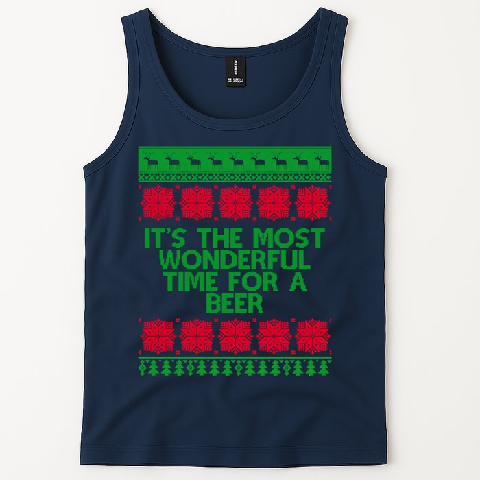 Its The Most Wonderful Time For A Beer Christmas Tank Top