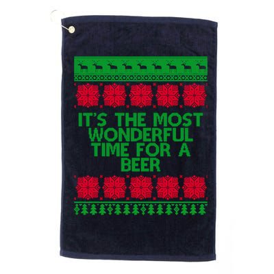 Its The Most Wonderful Time For A Beer Christmas Golf Towel