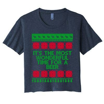Its The Most Wonderful Time For A Beer Christmas Crop Top