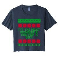 Its The Most Wonderful Time For A Beer Christmas Crop Top