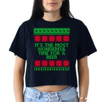 Its The Most Wonderful Time For A Beer Christmas Crop Top