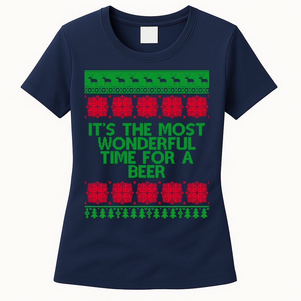 Its The Most Wonderful Time For A Beer Christmas Womens T-Shirt
