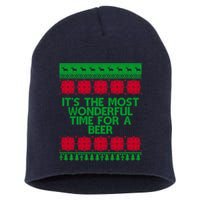 Its The Most Wonderful Time For A Beer Christmas Short Acrylic Beanie