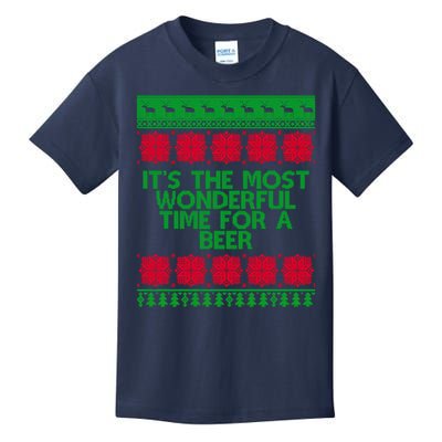 Its The Most Wonderful Time For A Beer Christmas Kids T-Shirt