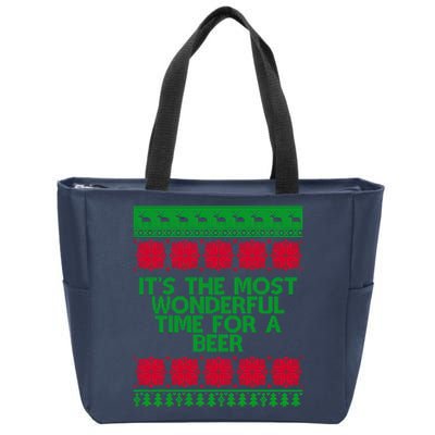 Its The Most Wonderful Time For A Beer Christmas Zip Tote Bag