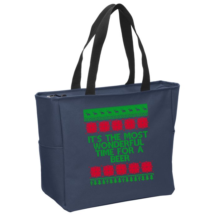 Its The Most Wonderful Time For A Beer Christmas Zip Tote Bag