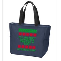 Its The Most Wonderful Time For A Beer Christmas Zip Tote Bag