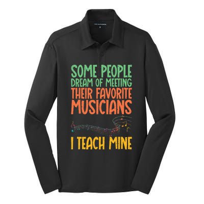 I Teach My Favorite Musicians Music Teacher Silk Touch Performance Long Sleeve Polo