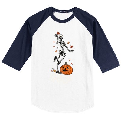 It’S The Most Wonderful Time Of The Year Skeleton Halloween Gift Baseball Sleeve Shirt