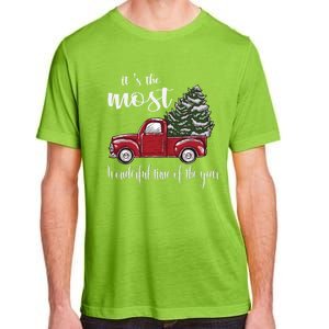 Its The Most Wonderful Time Of The Year Christmas Red Truck Gift Adult ChromaSoft Performance T-Shirt