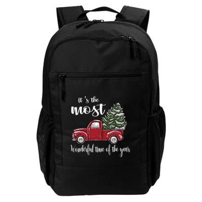 Its The Most Wonderful Time Of The Year Christmas Red Truck Gift Daily Commute Backpack