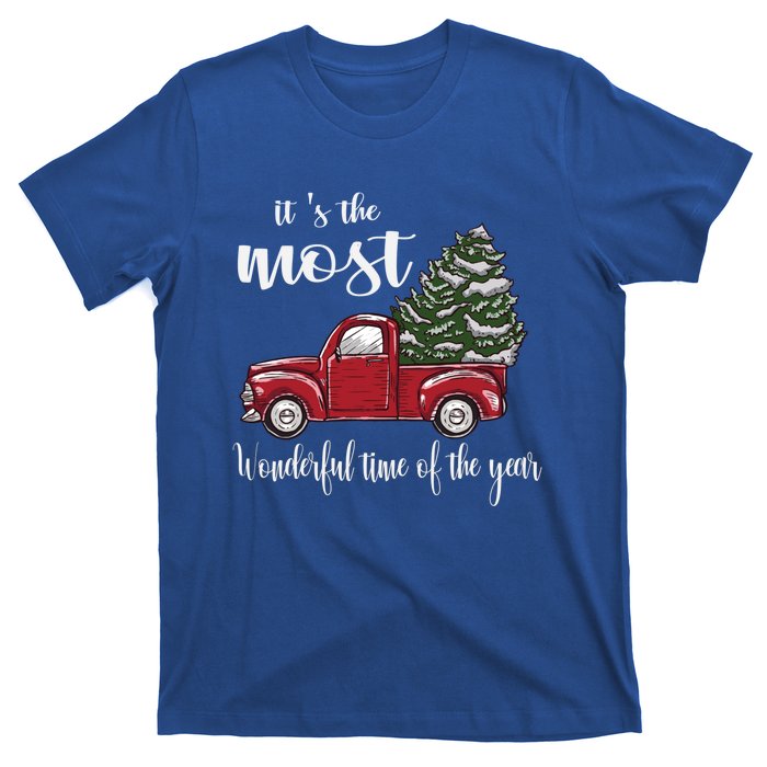 Its The Most Wonderful Time Of The Year Christmas Red Truck Gift T-Shirt