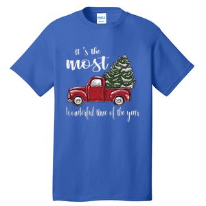 Its The Most Wonderful Time Of The Year Christmas Red Truck Gift Tall T-Shirt